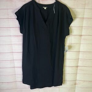 A.N.A NWTโ Black Linen Blend Pocket V-Neck Dress Size Large